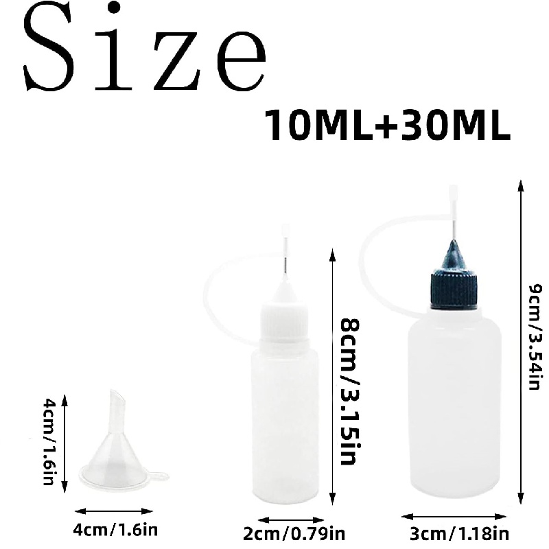 10 Pcs 2 Ounce Precision Tip Applicator Bottle 60 ML Translucent Glue  Bottles Multicolor Lid with 2 Pcs Mini Funnel, for Alcohol Ink Craft  Acrylic
