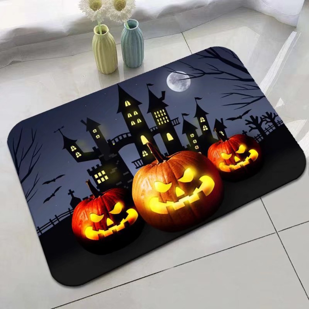 Extra Long Halloween Pumpkin Castle Rug Hallway Kitchen Mat - Temu