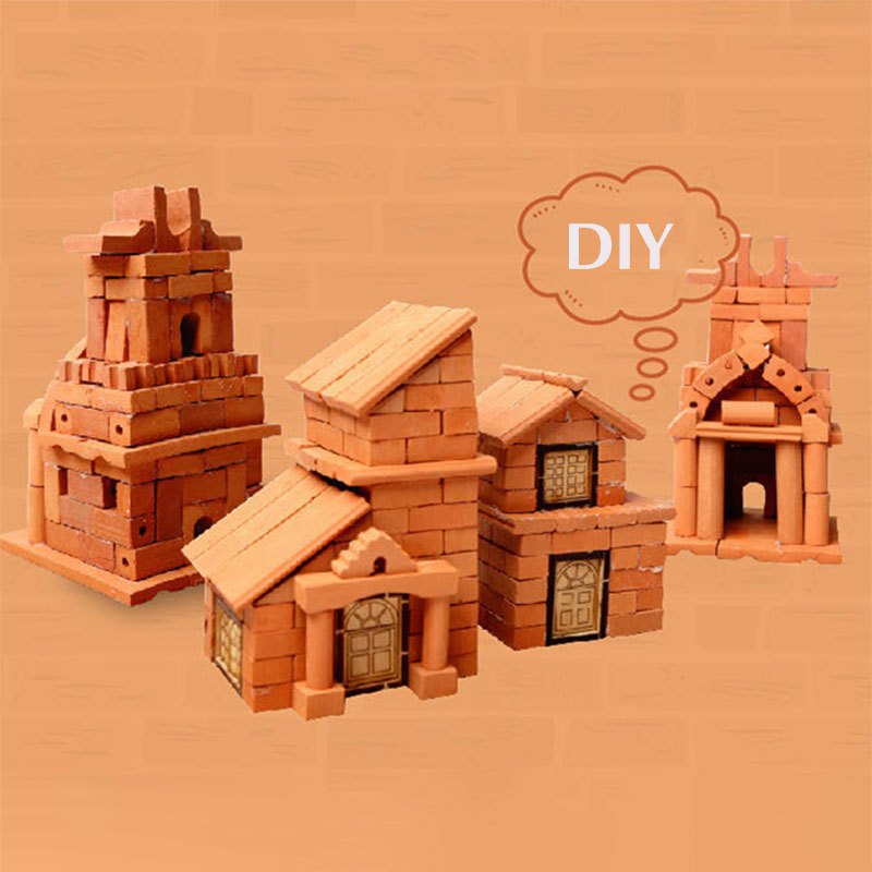 1:16 Mini Bricks Small Bricks For Landscape Red Miniature - Temu