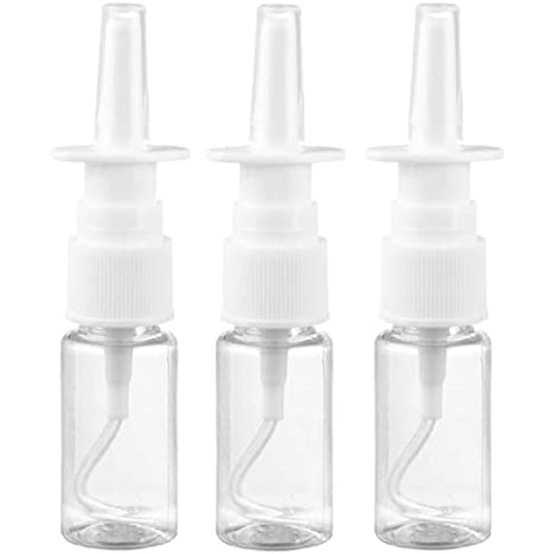 

3pcs Nasal Spray Bottle Mist Spray Bottle Clear Empty Rhinitis Care Sprayer Direct Spray Container For Saline Essential Oils - 10ml - Travel Accessories