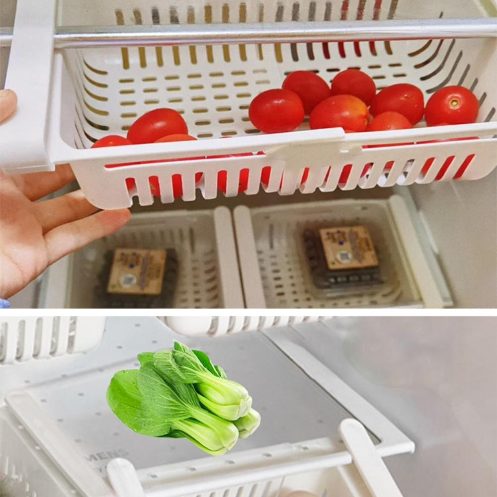 Retractable Tiered Fridge Organizer With Divider Shelf And - Temu