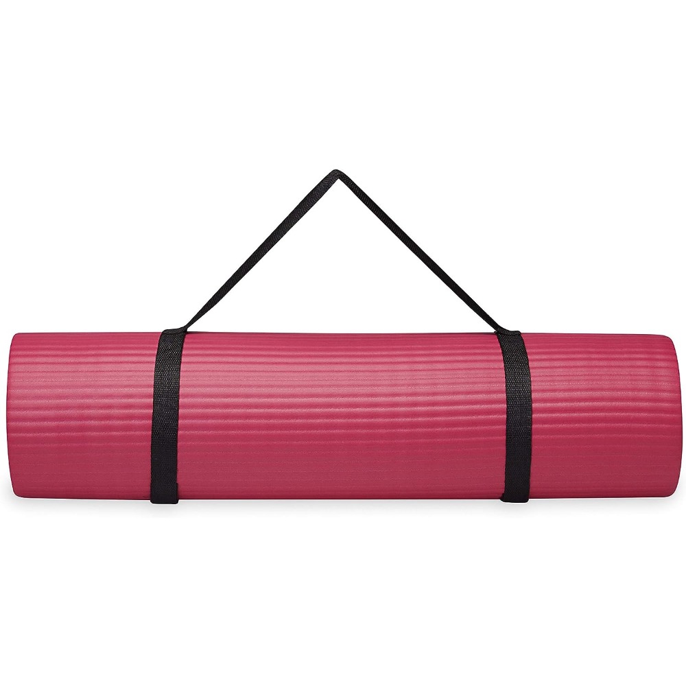 1pc 8mm Thicken Non-slip Yoga Mat, Soft Fitness Mat With Carrier Strap,  72*24in/182.88*60.96cm