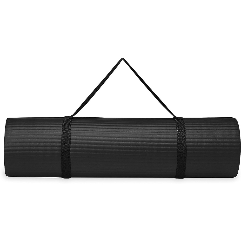 Solid Color Striped Yoga Mat Non Slip Thicken Fitness Mat - Temu