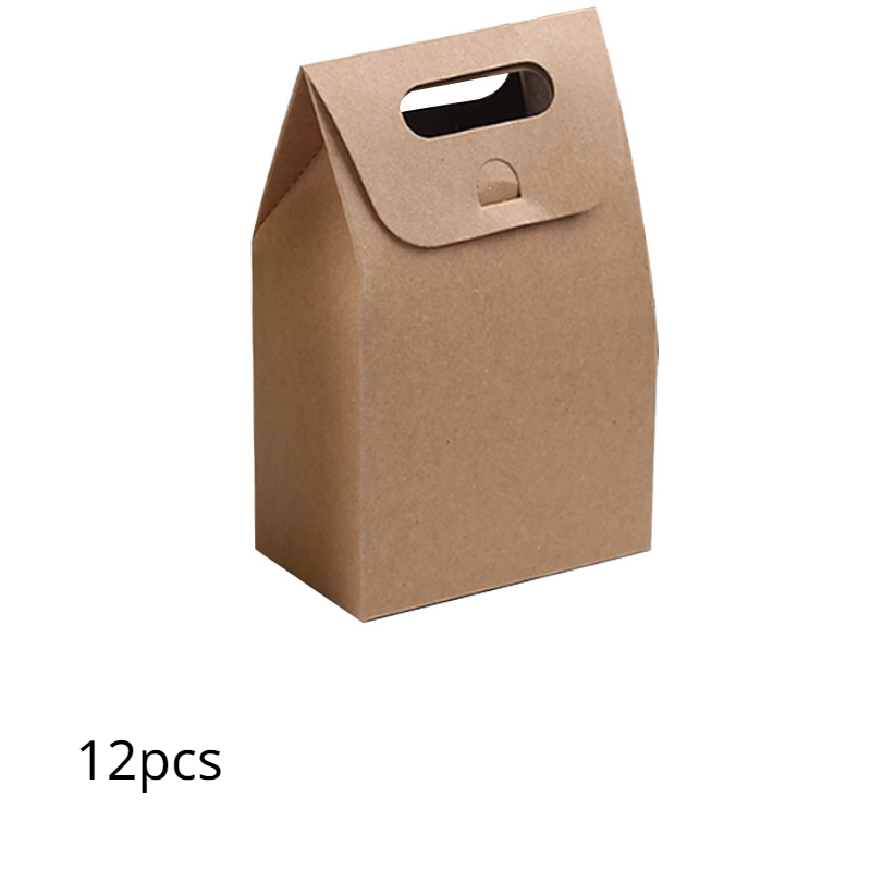  PLAFOPE 8pcs Kraft paper window bag kraft paper bags cake  packing bags containers for food clear container xmas holiday gift bag  cupcake Dessert Storage Bags Versatile Food Bag pastry case 