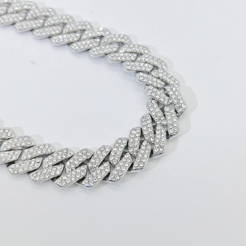 Men Fashion Diamond Alloy Cuban Bracelet