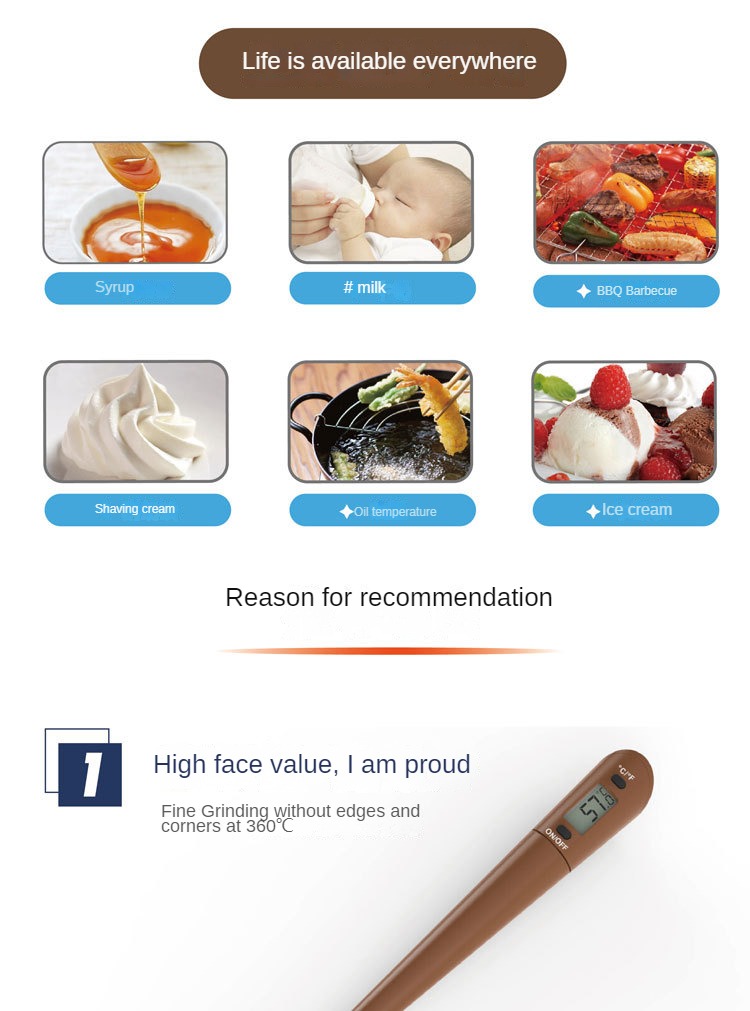  Lightbeam Digital LCD Candy Spatula Thermometer, Instant Read  Meat & Candy Thermometer Temperature Reader & Stirrer in One BPA Free Food  Grade Silicone : Showay: Home & Kitchen