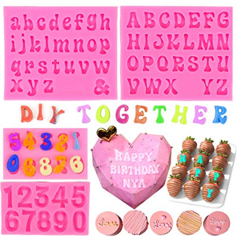 1pc Letter Molds for Chocolate, Alphabet and Numbers Silicone Molds for  Making Gummy Candy Chocolate Cake Decoration
