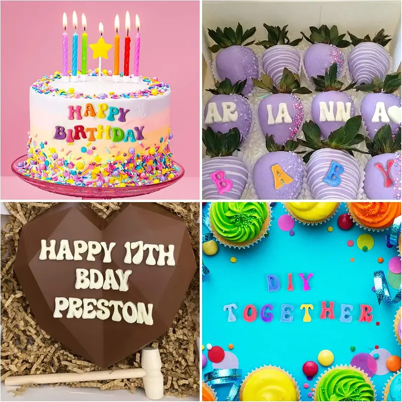 3Pcs Silicone Alphabet Number Letters Fondant Mold Birthday Cake Decorating  Tool