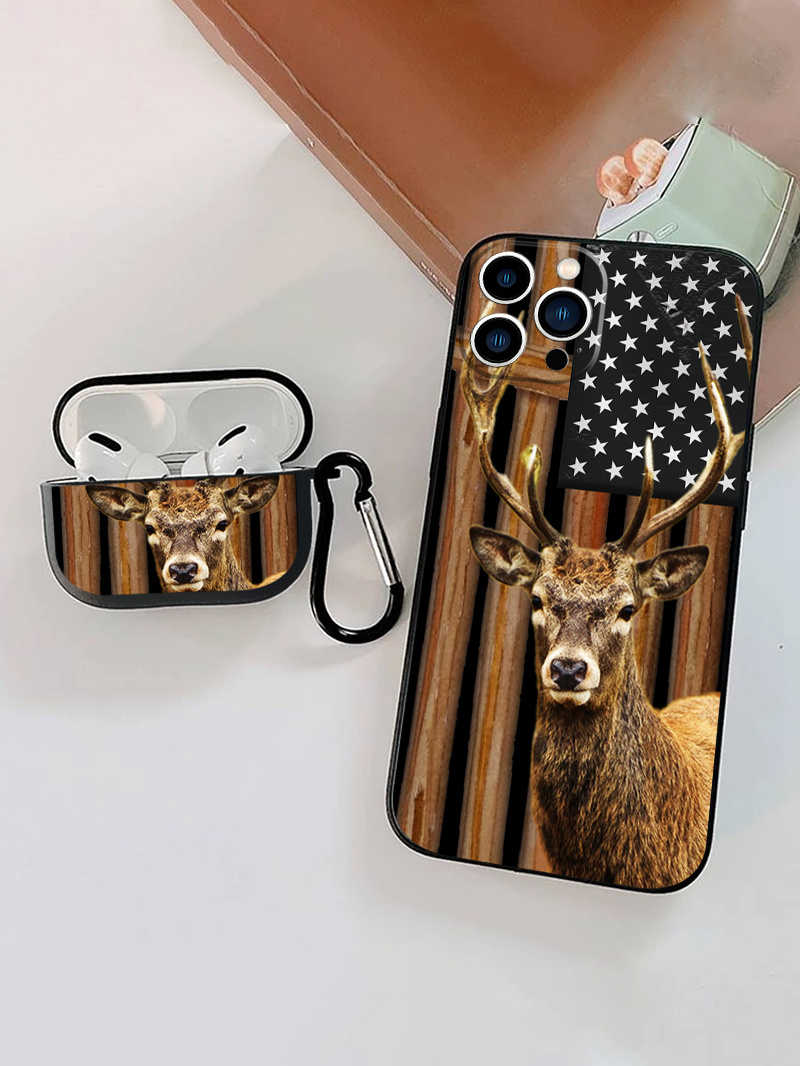 Luxury Leather Deer Hunter Cover For iPhone 14 Plus 13 12 Pro Max