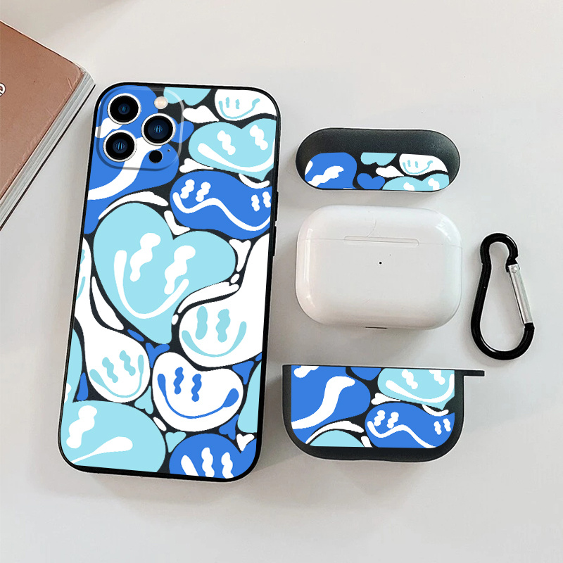 

1pc Case For Airpods Pro & 1pc Case Smiling Heart Graphic Phone Case For Iphone 11 14 13 12 Pro Max Xr Xs 7 8 6 Plus Mini