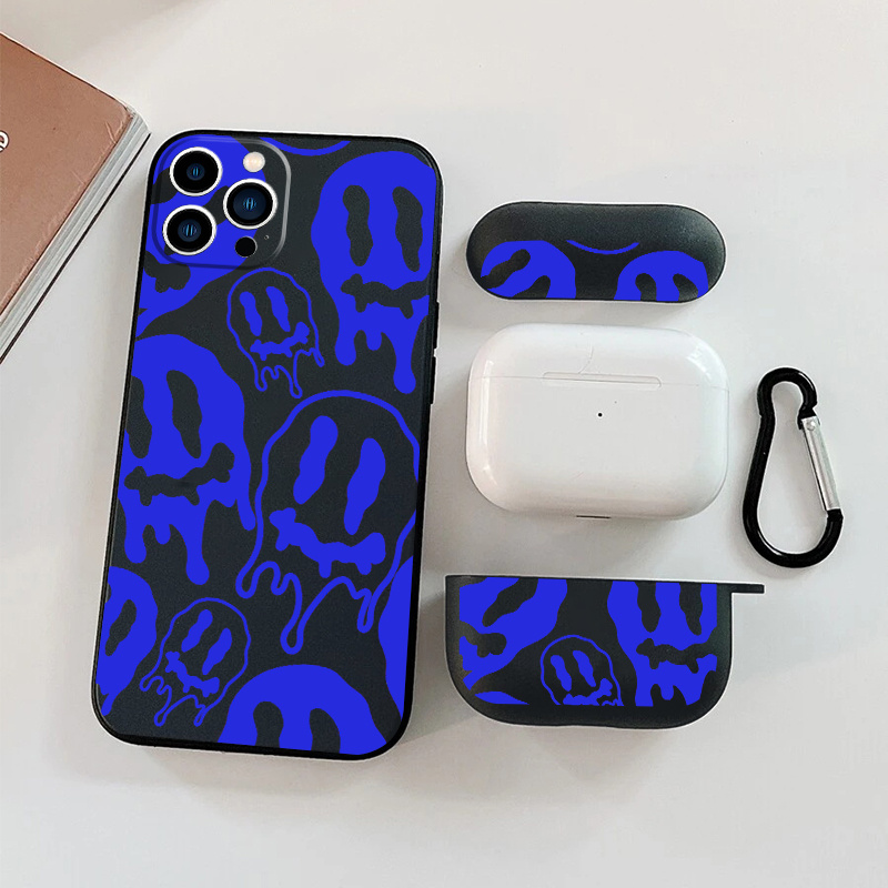 

1pc Case For Airpods Pro (2nd Generation) & 1pc Case Blue Skeleton Graphic Phone Case For 11 14 13 12 Pro Max Xr Xs 7 8 6 Plus Mini, Earphone Case Luxury Silicone Cover Soft Headphone Protetcive Cases