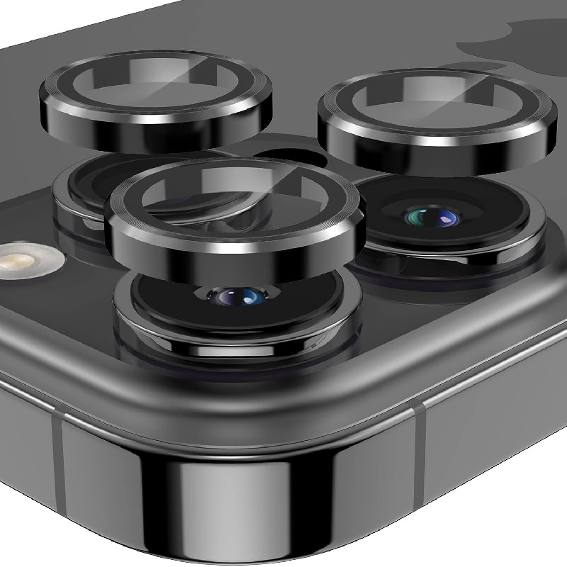 Protector de lente de cámara para iPhone 15 Pro / iPhone 15 Pro Max,  protector de pantalla de diamante templado HD de alta calidad, anillo  individual