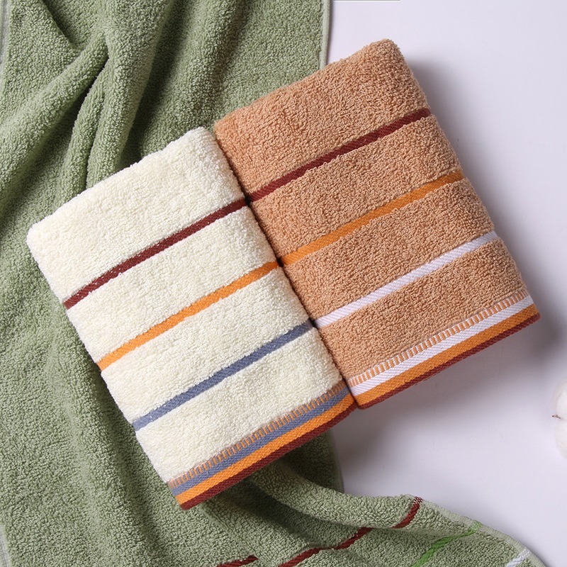 Striped Pattern Bath Towel Soft Cotton Absorbent Face Hand Towels