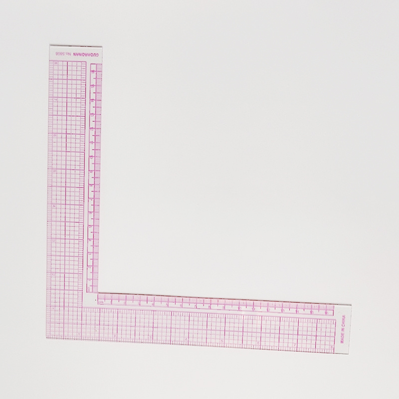 Metal L-Square Shaped Ruler Curve Sewing Measure Framing Square