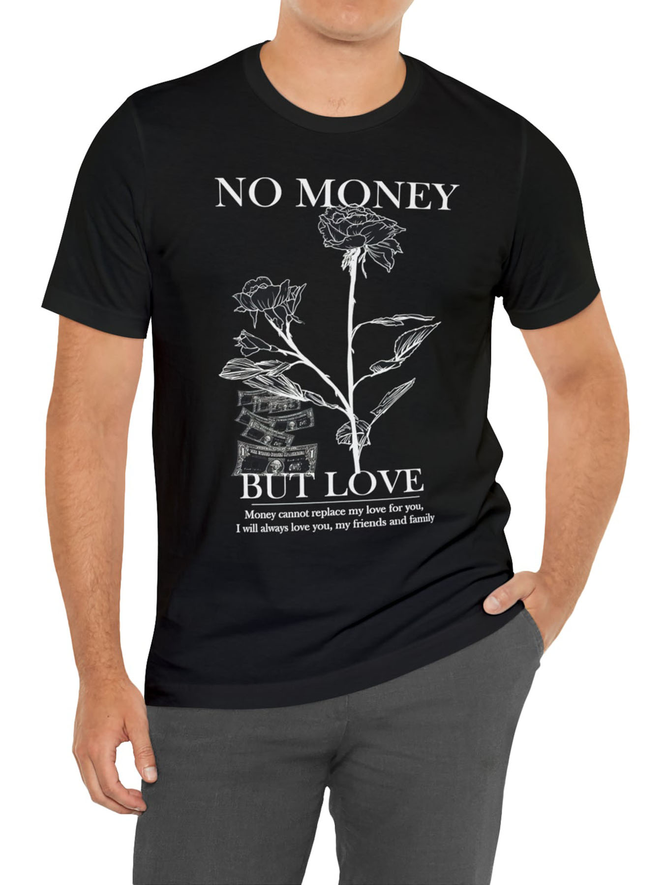 no Money Love Pattern Print Men's Comfy Sports T shirt - Temu Canada