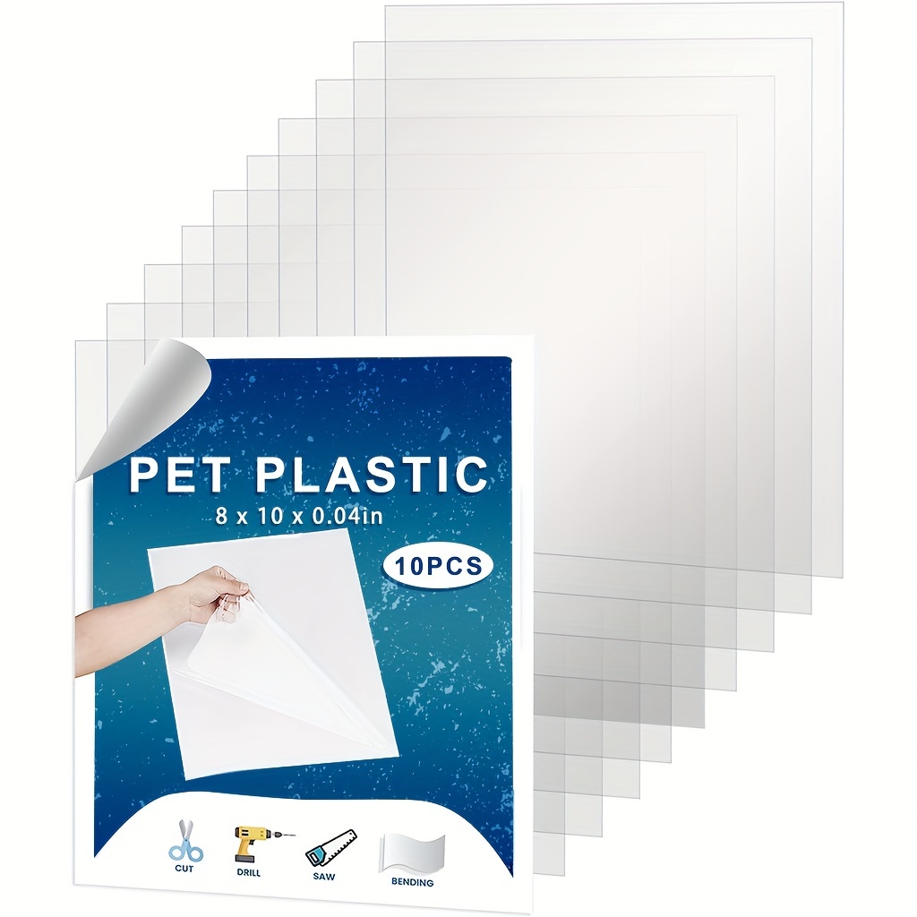 10 Pack of 8x10” PET Sheet/Plexiglass Panels 0.04” Thick; Use for Crafting  Projects, Picture Frames, Cricut Cutting and More; Protective Film to  Ensure Scratch and Damage Free Sheets - Yahoo Shopping