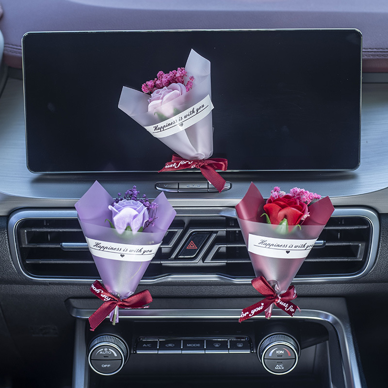 Creative Car Perfume, Mini Car Interior Rose Bouquet Air Outlet