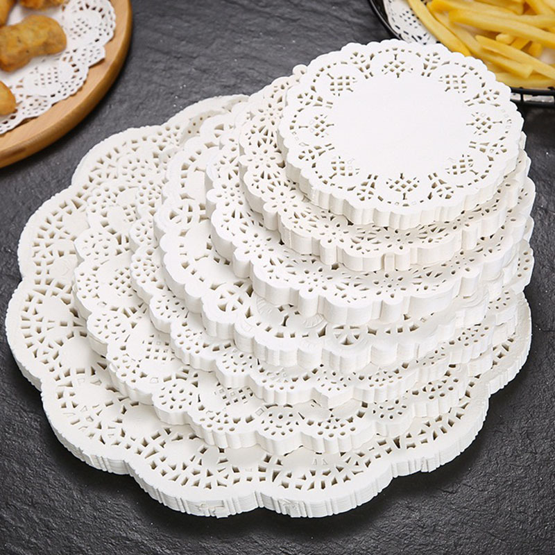 50pcs White Lace Paper Doilies Placemats DIY Box Packaging Gift