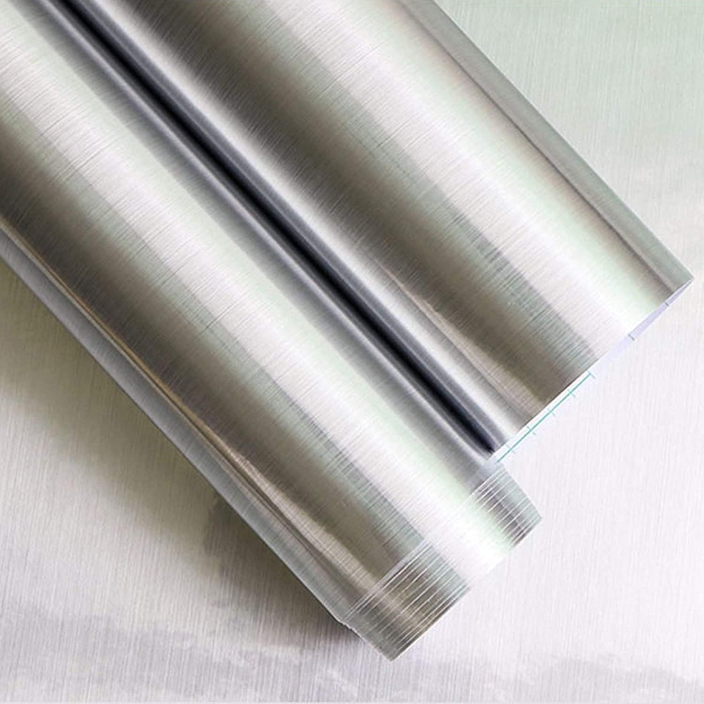 Stainless Steel Silver Contact Paper Vinyl Self Adhesive Film Appliances  Kitchen