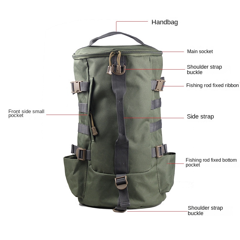 28 L Sitable Fishing Tank Bag Portable Waterproof Fishing Rod Holder Bait  Reel Carry Outdoor Adult Shoulder bag Lure Travel Gear