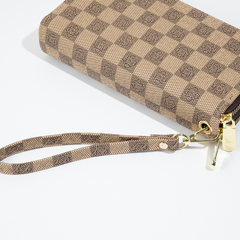 Vintage Checkerboard Pattern Wallet, Simple And Fashionable Handbag, Multi  Card Zero Purse With Zipper - Temu