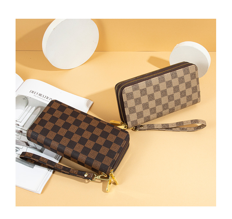 Vintage Checkerboard Pattern Wallet, Simple And Fashionable Handbag, Multi  Card Zero Purse With Zipper - Temu