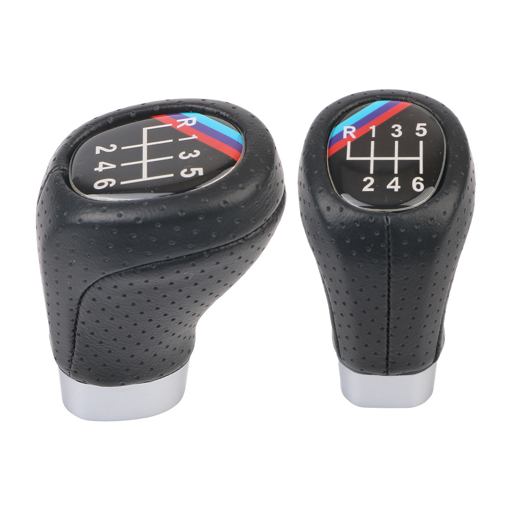 Gear Stick Shift Knob For BMW 3 5 6 7 8 Series Hamann 4-5-6 Speed Manual  Transmission Genuine Leather Shifter Lever Push-in Type 