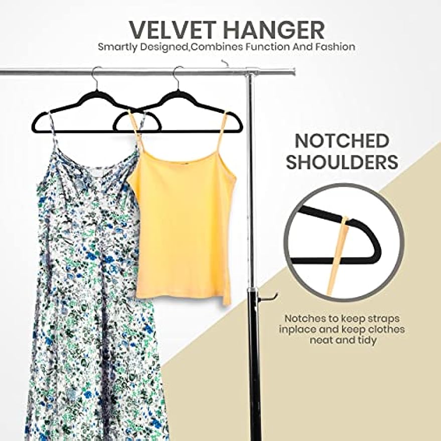 Serenelife Premium Non-Slip Velvet Hangers - Space Saving Heavy Duty Slim Suit Clothes Hanger
