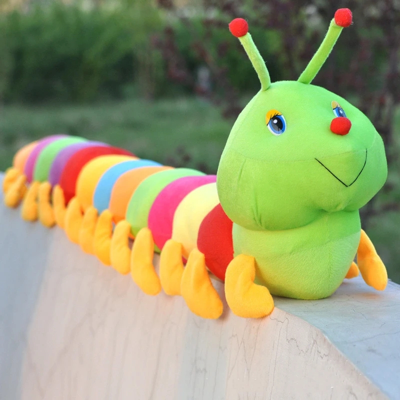 1pc 45cm 18inch caterpillar plush doll toy worm stuffed doll toys colorful long cognitive soft worm cushion educationalbirthday christmas gifts for children kids 1