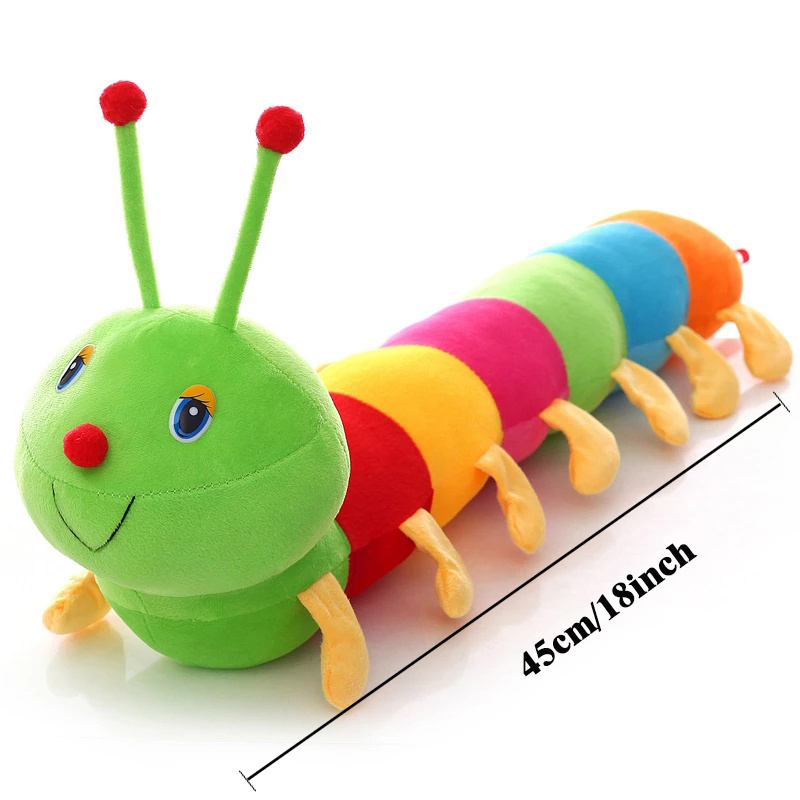 1pc 45cm 18inch caterpillar plush doll toy worm stuffed doll toys colorful long cognitive soft worm cushion educationalbirthday christmas gifts for children kids 5