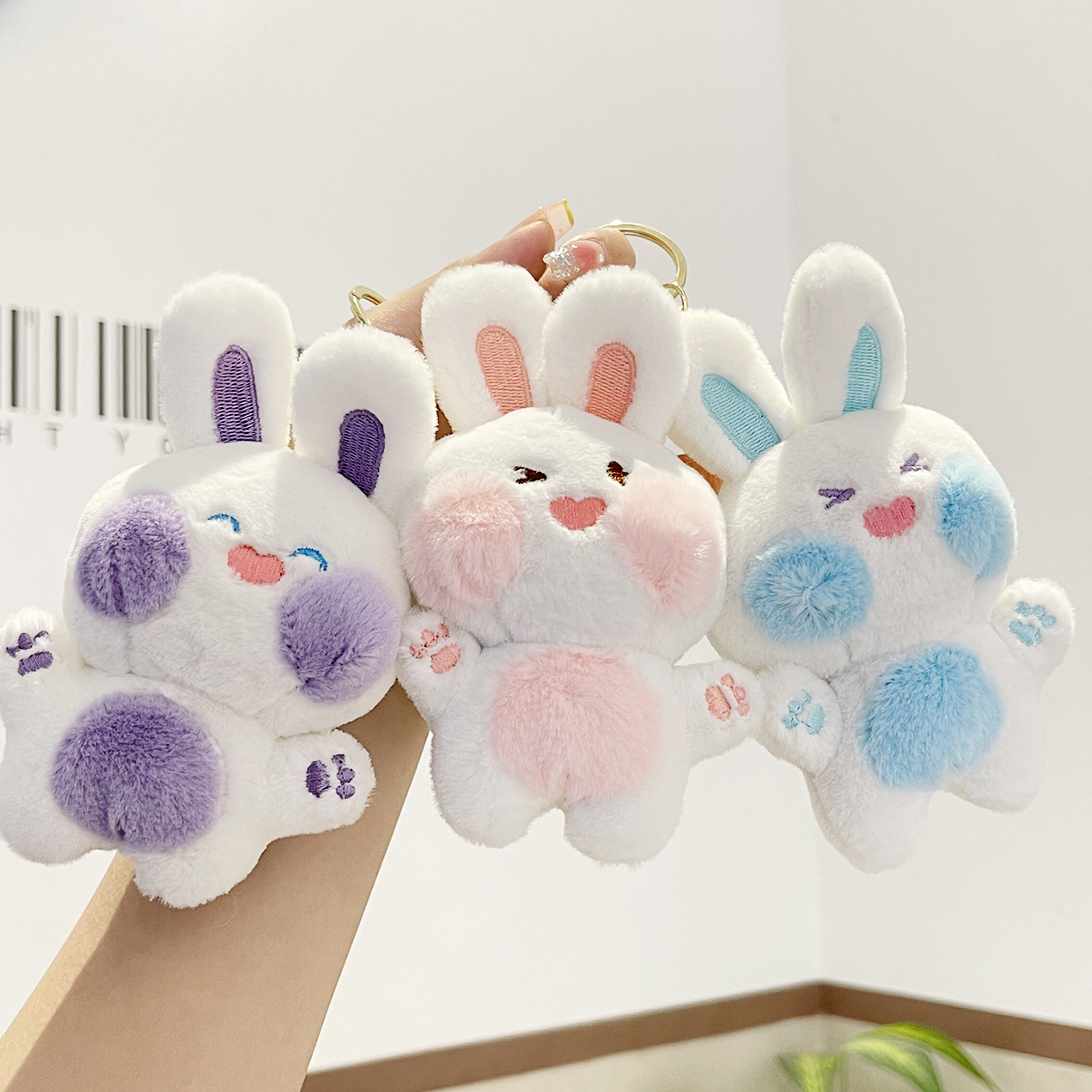 Simulated Rabbit Plush Cute Bunny Doll Key Chain Stuffed - Temu