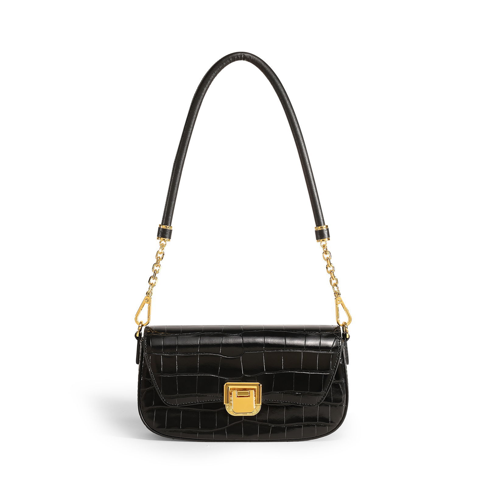 Crocodile-effect chain purse - Women