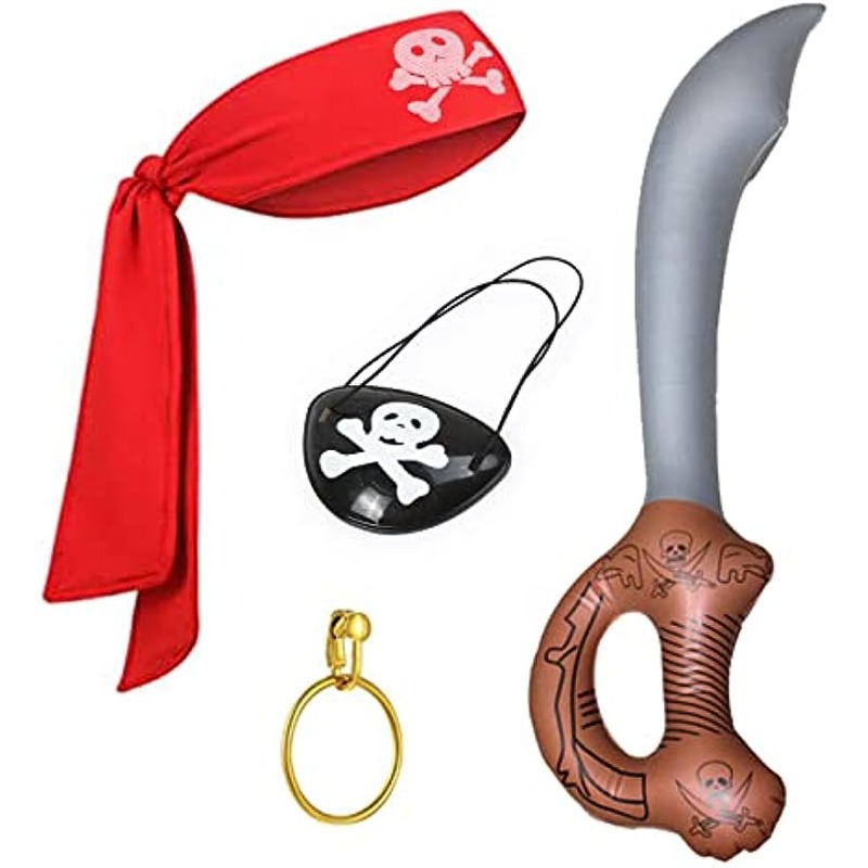 4pcs Pirate Costume Accessory Set, Christmas Pirate Party Accessory, Pirate  Captain Costume Accessory Set, Halloween Pirate Party Accessory