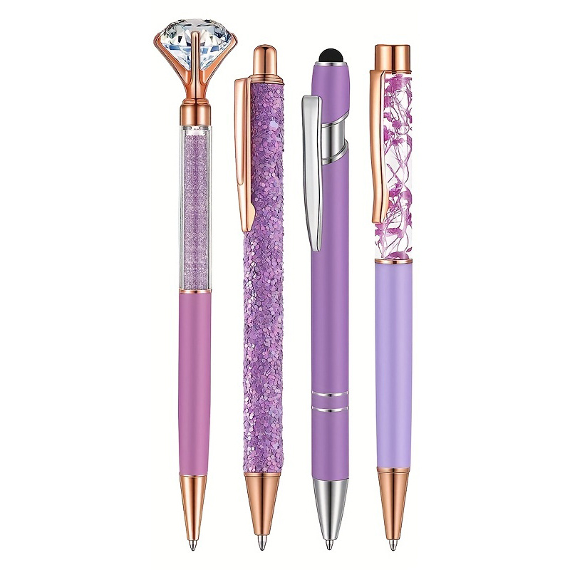 Colarr 16 Pcs Ballpoint Pens Set Metal Crystal Diamond Pen Glitter Pens for  Journaling Pretty Cute Pens Black Ink Retractable Fancy Pens Gifts for