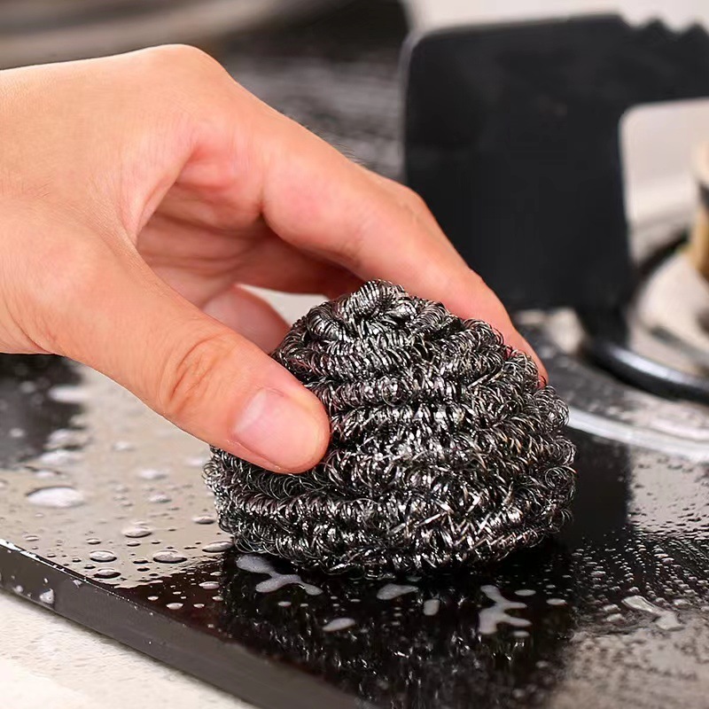 Dishwashing Wire Ball, Stainless Steel Wire Ball Scrubber, Metal Scrubber,  Scouring Pad Ball, Pot Scrubber, Kitchen Cleaning Scrubber Ball, For Dish,  Bowl, Pot, Stove, Range Hood, Sink, Bathroom Cleaning Scrub Ball, Cleaning