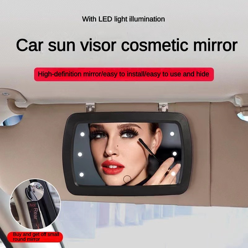 Miroir de Visière du Soleil de Voiture Avec Miroir de Maquillage Automobile  à 6 la Led à 6