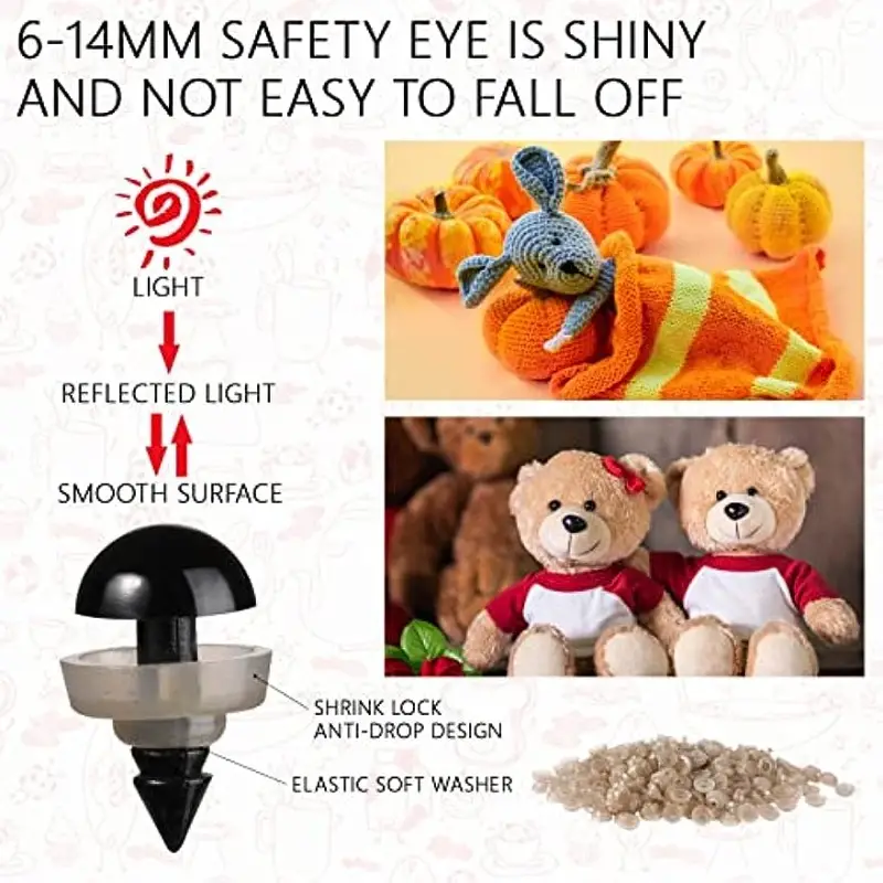 Safety Eyes Noses And Shims For Amigurumi With Washers - Temu
