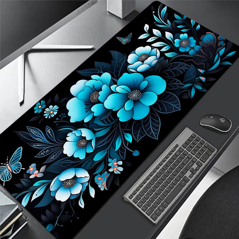 Blue Butterfly Large Gaming Mousepad Computer Hd Keyboard - Temu