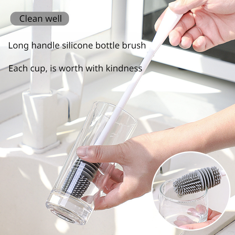 Sponge Bottle Cleaning Brushes Long Handle Kitchen Cup Bottle Brush Home  Cleaner