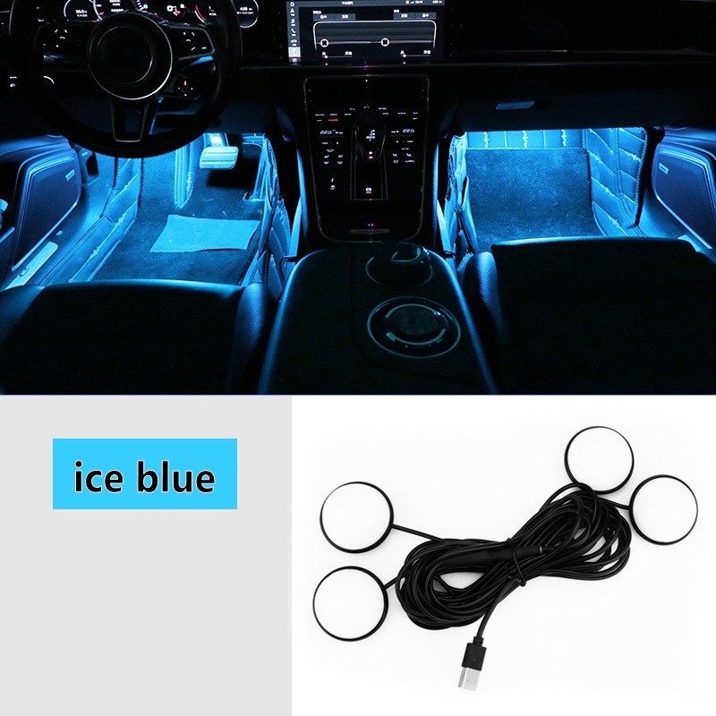 Car Led Foot Ambient Lights 3 Colors Auto Home Party - Temu
