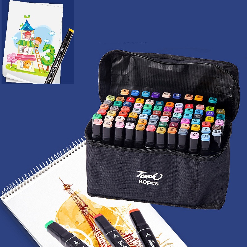 48pcs Touch Dual-head 48-color Marker Pens Set For Students' Drawing, Hard  Nib, Oil Based, Artistic Use