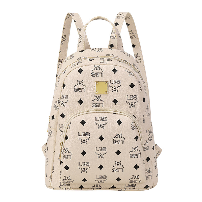 New Versatile Pu Leather Travel Leisure Floral Backpack Ladies Bag Large  Capacity Women's Backpack - Temu