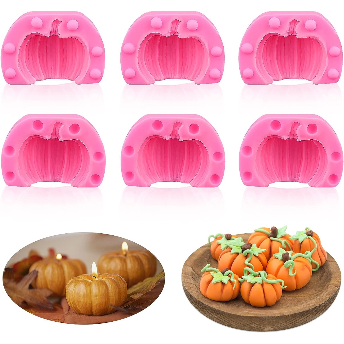 Halloween Pumpkin Silicone Candle Mold Expression Squash Soap