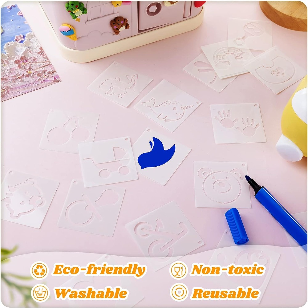  100 Pcs Stencils for Painting on Wood Reusable