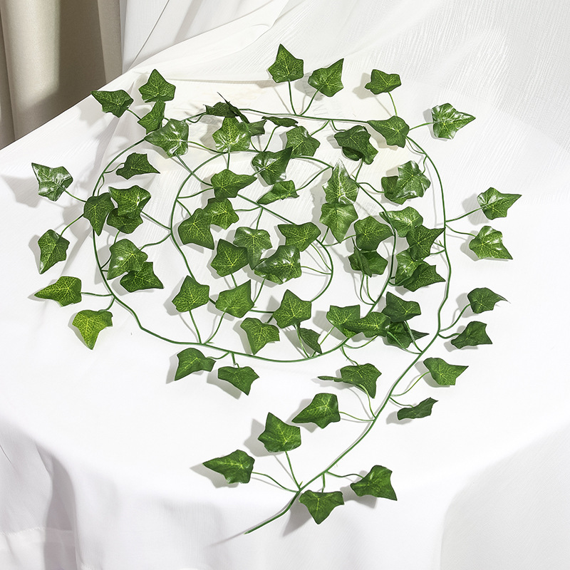 Fake Ivy Garlands Leaves Artificial Vines Faux Green Hanging Plants Bedroom  Wall