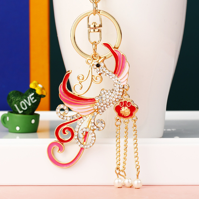 1pc Multicolor Mini Bag Shaped Keychain Pendant With Rhinestone