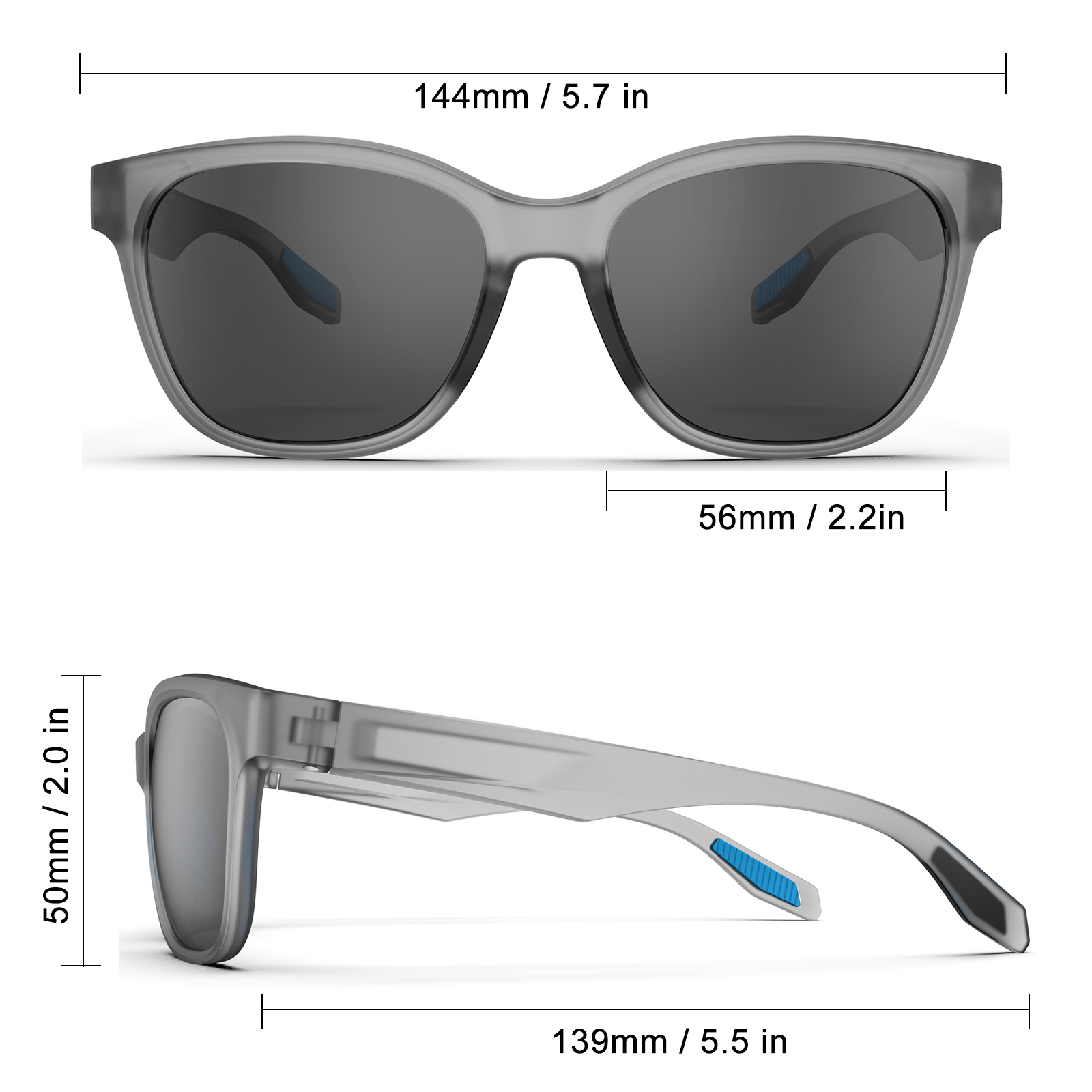 1pc Polarized Big For Men Women, UV400 8125 (With Zipper Case) Light,  Flexible Durable TR90 Frame, TAC Lens Reduce Color Distortion, Glare,  Reflection
