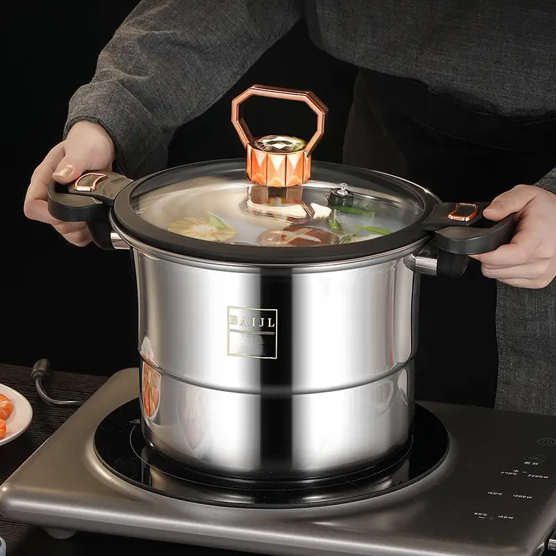304 stainless steel Thickened soup pot New design General use of
