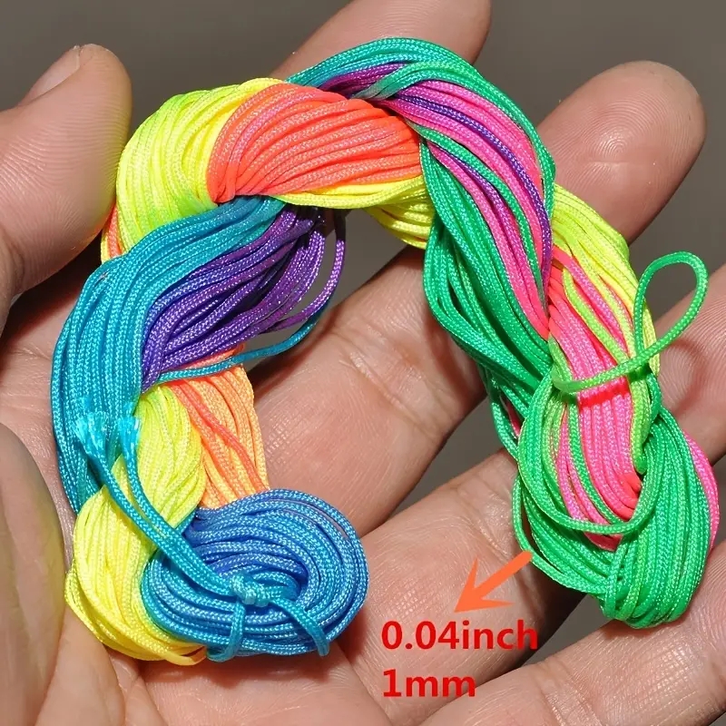 Miracle Cord 1mm Nylon Cord Multi-Use Extra Strong Braided Thread Jewelry Necklace Bracelet Making String Beading Crafting Cording Arts Crafts DIY (