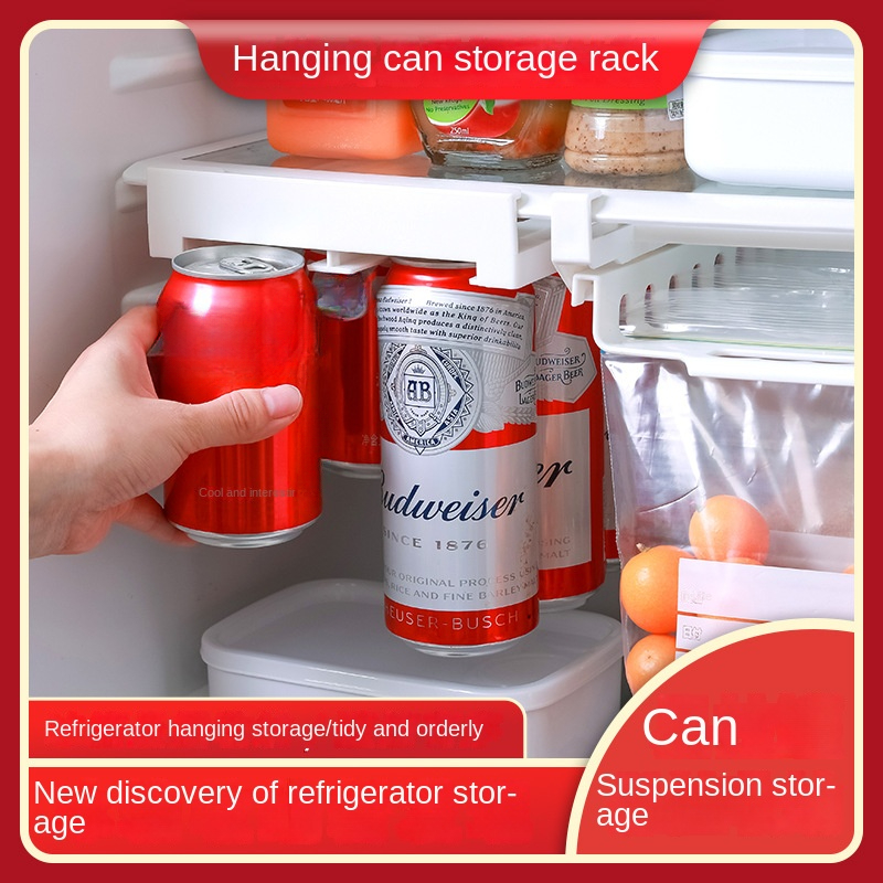 1pc Fridge Storage Beverage Desktop Organizer Double Layer Large Capacity  Can Holder, Automatic Can Dispenser